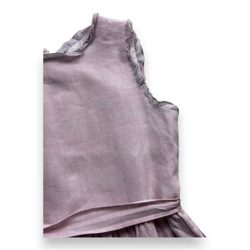 Bonpoint - Robe Rose En Lin - 10 Ans