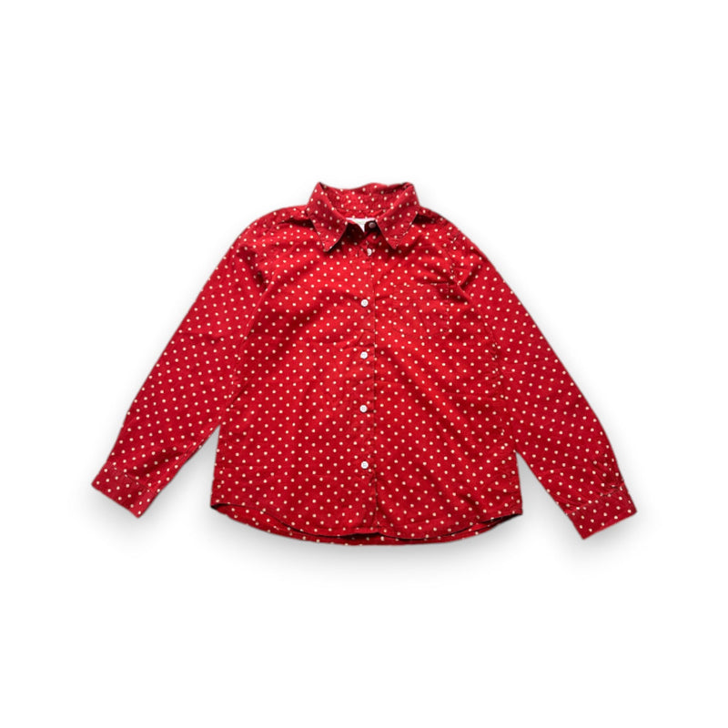 Bonpoint - Chemise À Manches Longues Rouge À Pois - 8 Ans