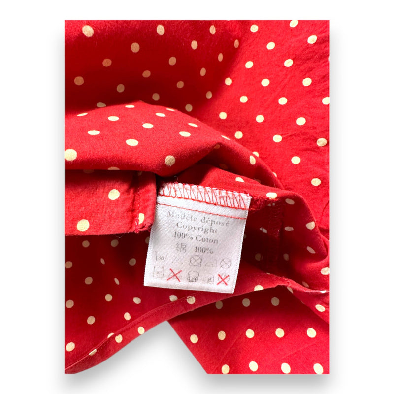 Bonpoint - Chemise À Manches Longues Rouge À Pois - 8 Ans