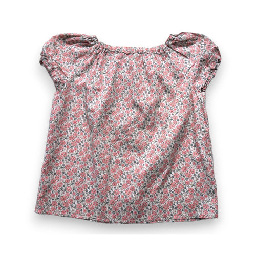 Bonpoint - Blouse Crème À Fleurs Roses - 10 Ans