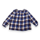 Bonpoint - Blouse En Laine À Manches Longues Bleue Et Marron - 3 Ans