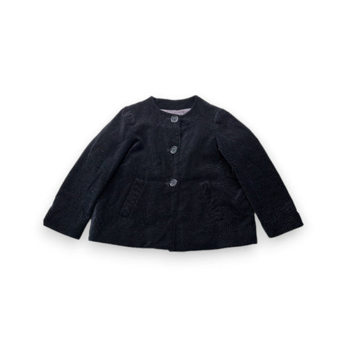 Bonpoint - Manteau Noir À Pois - 6 Ans