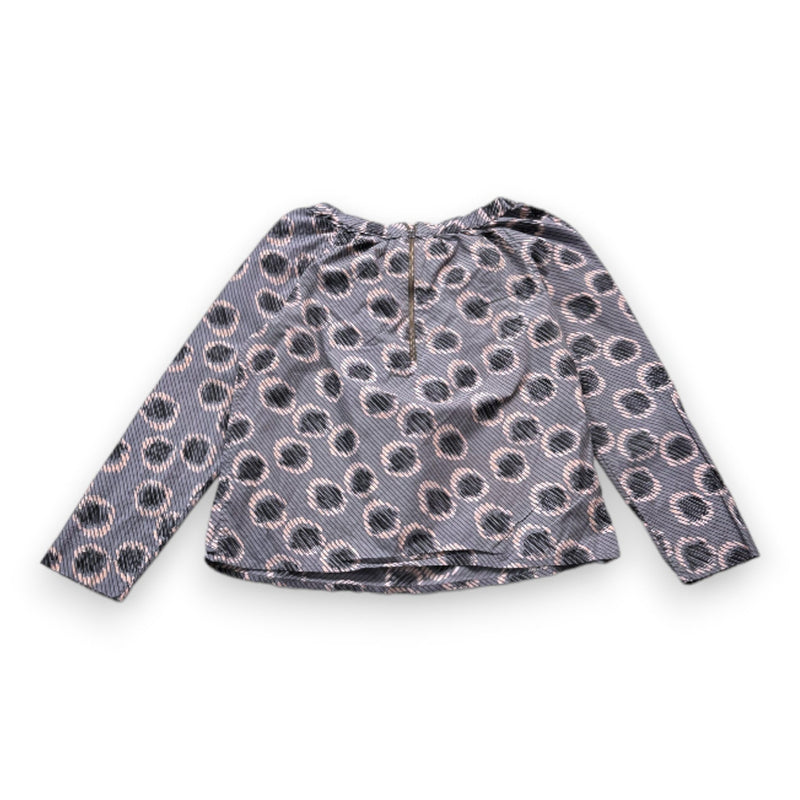 Bonpoint - Blouse Grise À Motifs - 12 Ans