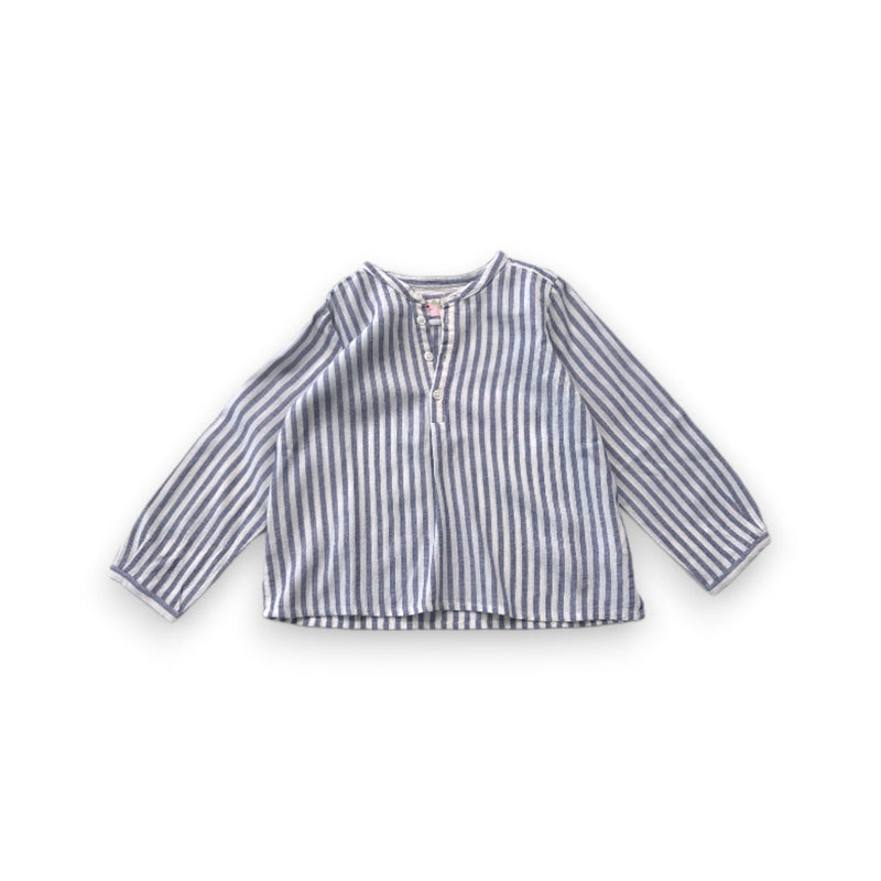 Bonpoint - Blouse Bleue Et Blanche À Rayures - 2 Ans