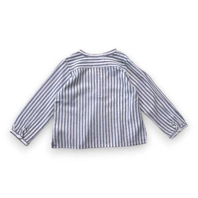 Bonpoint - Blouse Bleue Et Blanche À Rayures - 2 Ans