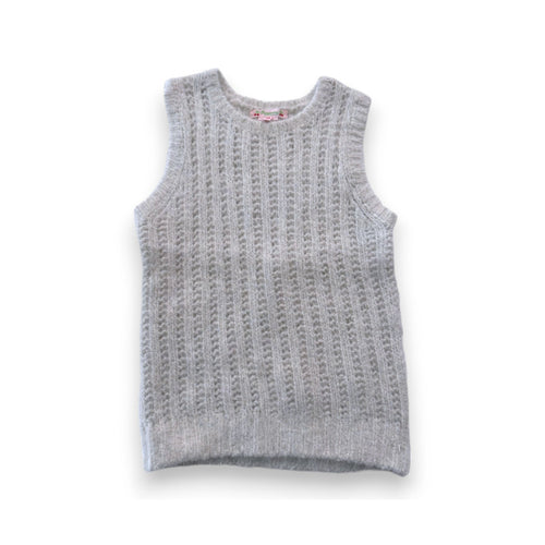 Bonpoint - Pull Gris En Laine Sans Manches - 10 Ans