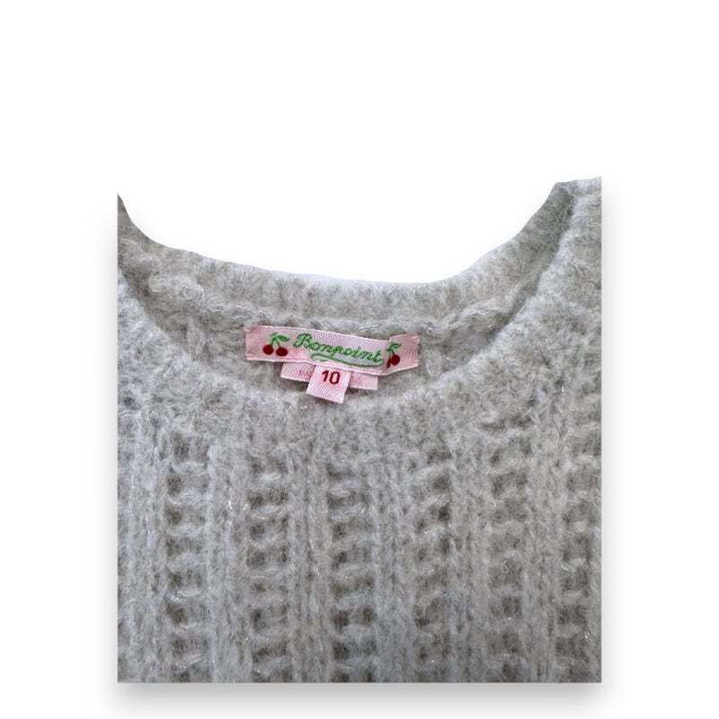 Bonpoint - Pull Gris En Laine Sans Manches - 10 Ans