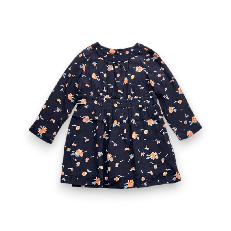 Bonpoint - Robe Noire À Fleurs - 4 Ans