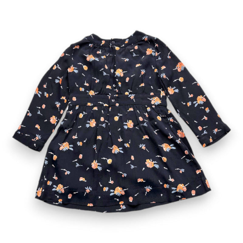 Bonpoint - Robe Noire À Fleurs - 4 Ans