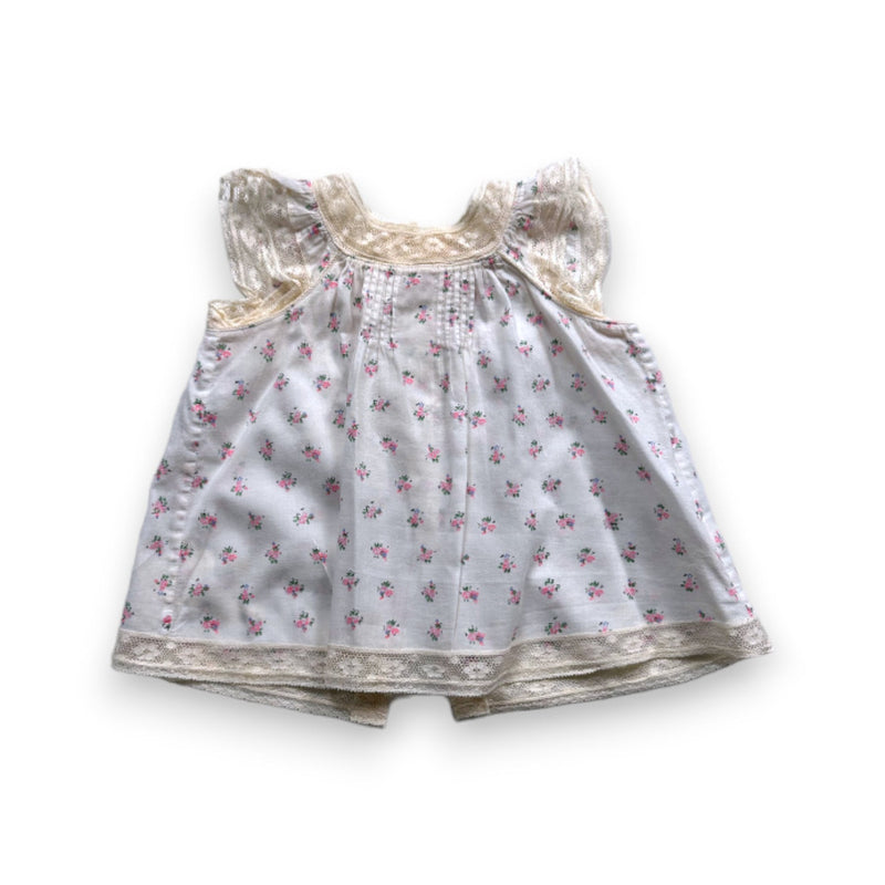 Bonpoint - Robe Blance À Fleurs À Manches Courtes - 6 Mois