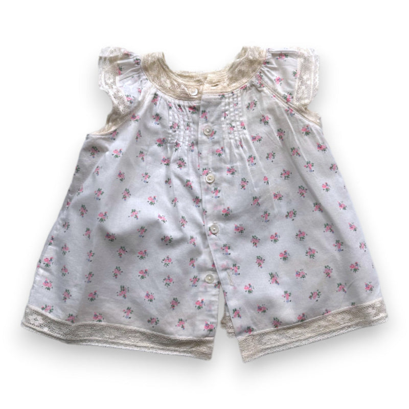 Bonpoint - Robe Blance À Fleurs À Manches Courtes - 6 Mois