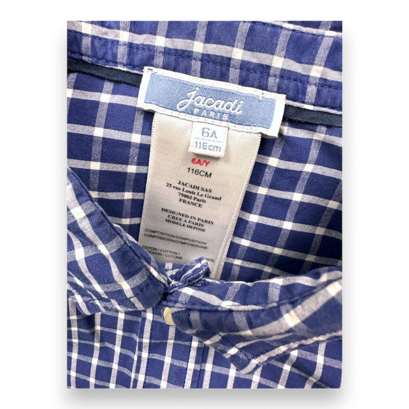 Jacadi - Chemise Bleue À Carreaux À Manches Longues - 6 Ans