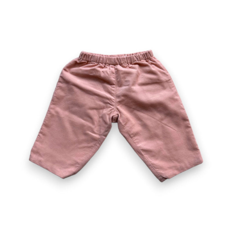 Bonpoint - Pantalon Rose En Velours - 6 Mois