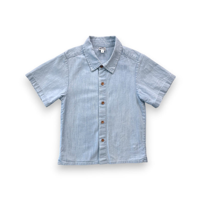 Bonton - Chemise Manches Courtes Bleue Boutonnée - 4 Ans