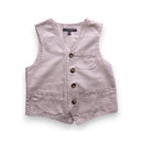 Bonpoint - Veste De Costume Beige Sans Manches En Lin - 4 Ans