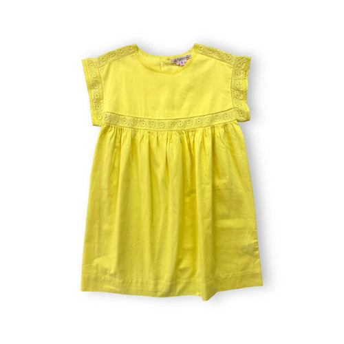 Bonpoint - Robe Jaune Citron Détails Dentelle (Neuve) - 6 Ans