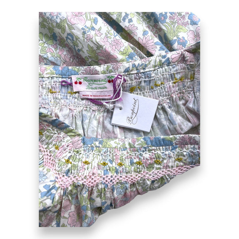 Bonpoint - Robe Smockée Verte Motif Liberty (Neuf) - 8 Ans