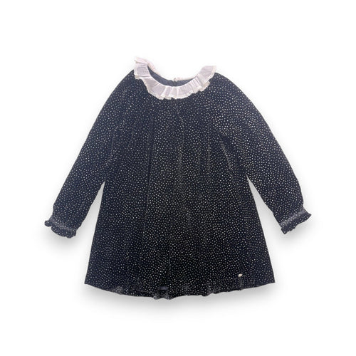 Tartine & Chocolat - Robe Noire Velours Strass Col Dentelle - 8 Ans