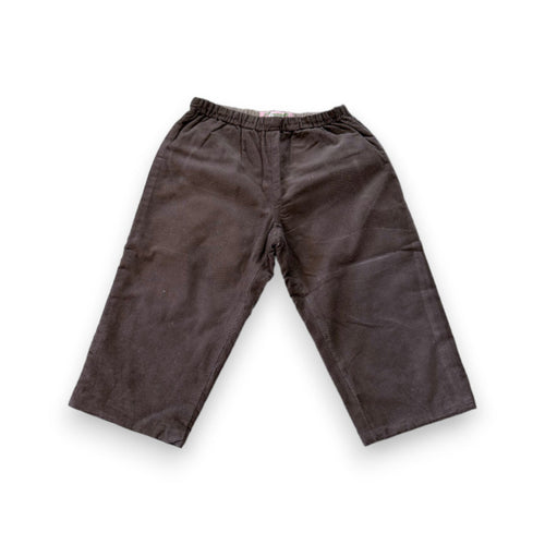 Bonpoint - Pantalon Large Effet Velours Marron - 2 Ans