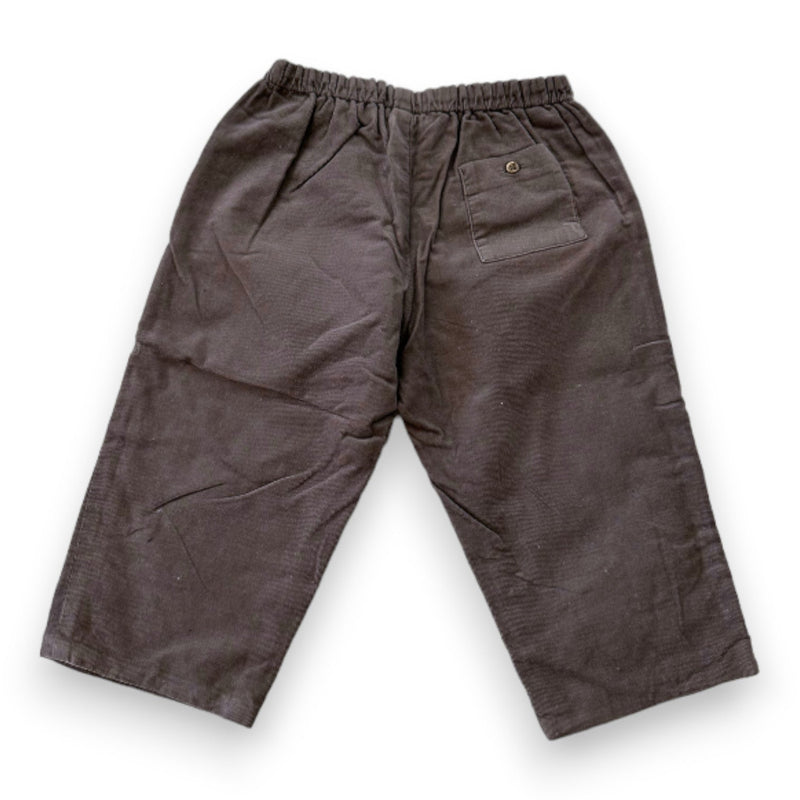 Bonpoint - Pantalon Large Effet Velours Marron - 2 Ans