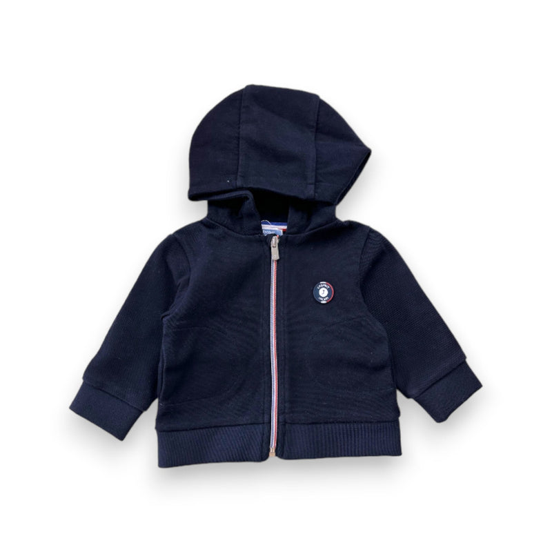 Jacadi - Sweat Bleu Marine Zippé - 12 Mois