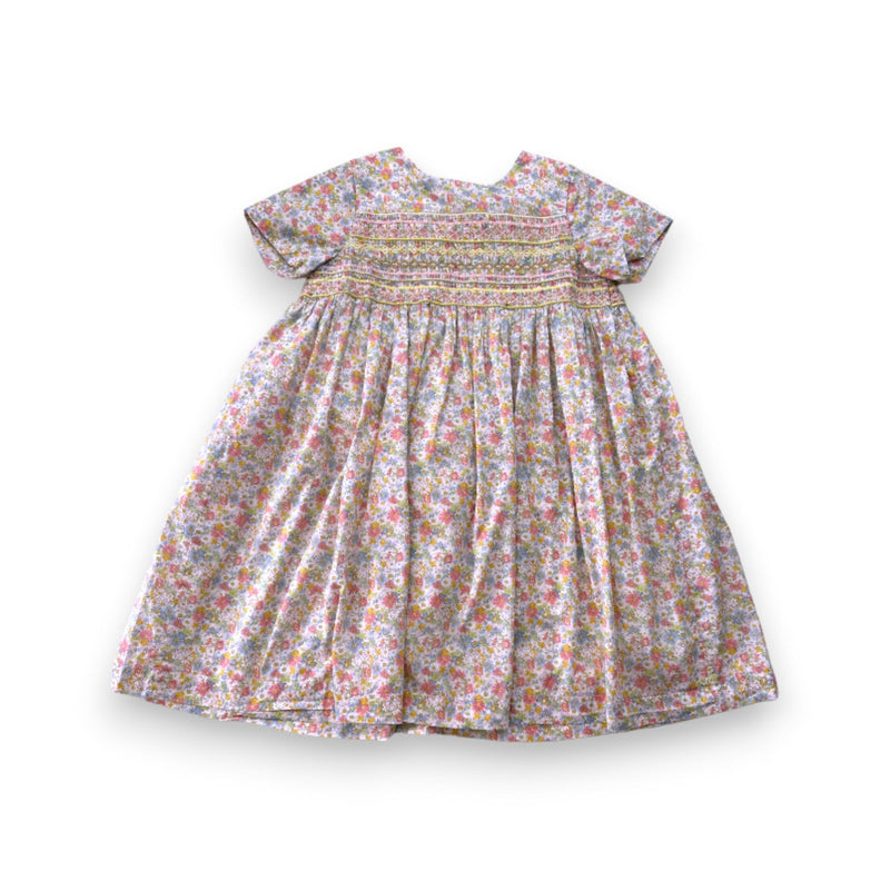 Bonpoint - Robe Blanche À Fleurs Multicolores - 8 Ans