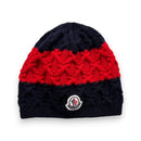 Moncler - Bonnet En Maille Bleu Et Rouge - 6 Mois