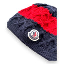 Moncler - Bonnet En Maille Bleu Et Rouge - 6 Mois