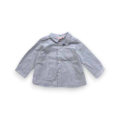 Bonpoint - Chemise Bleue Et Blanche À Rayures - 6 Mois