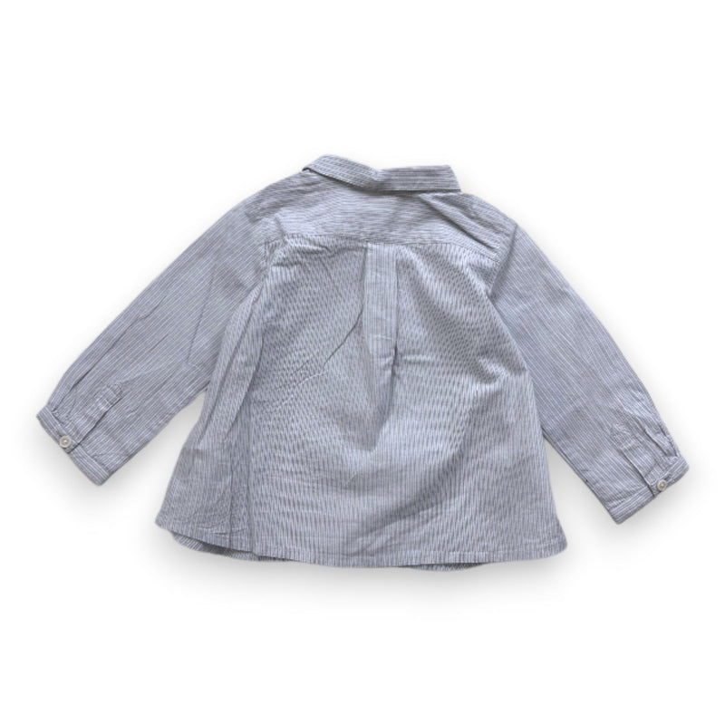 Bonpoint - Chemise Bleue Et Blanche À Rayures - 6 Mois