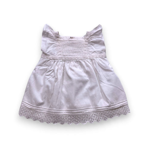 Bonpoint - Robe Blanche Avec Broderies - 6 Mois