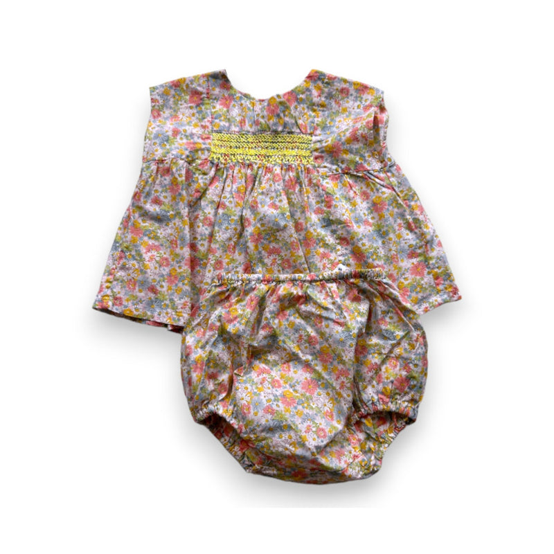 Bonpoint - Ensemble Robe Et Bloomer À Fleurs Multicolores - 6 Mois