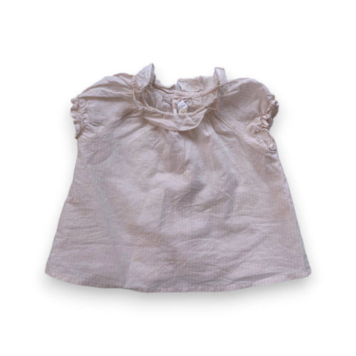 Bonpoint - Blouse Rose Claire Et Détails Argentés - 6 Mois