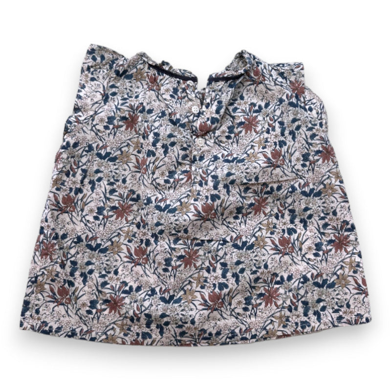 Bonpoint - Blouse Beige À Fleurs - 18 Mois