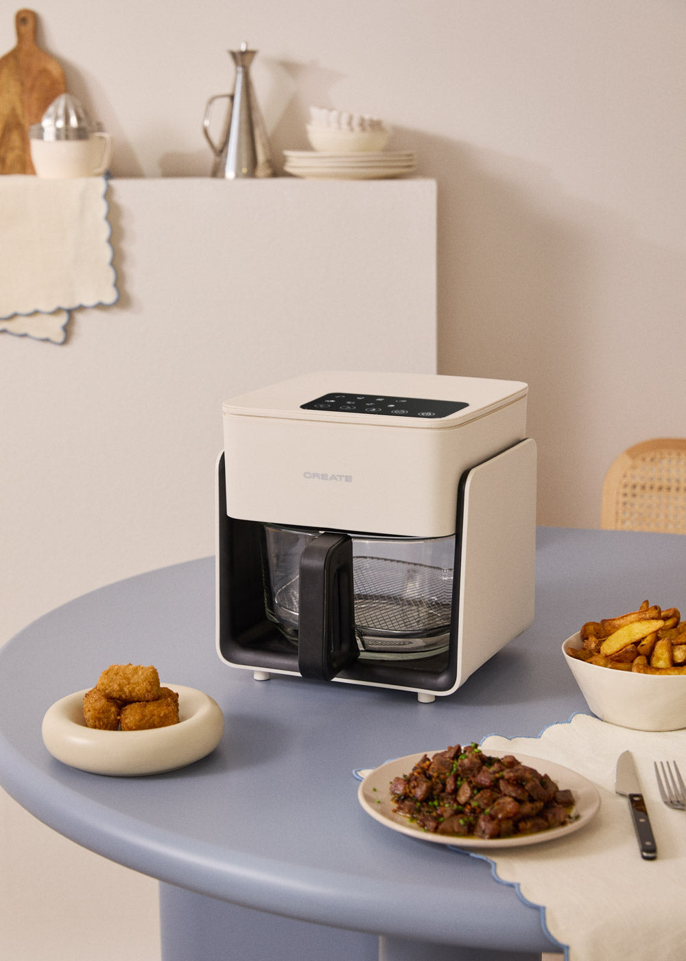 Air Fryer Studio Crystal - Freidora sin aceite 4.2L - Blanco roto