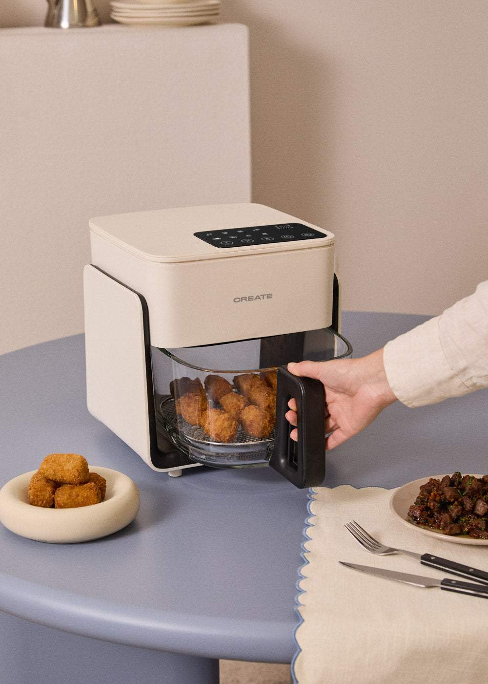 Air Fryer Studio Crystal - Freidora sin aceite 4.2L - Blanco roto