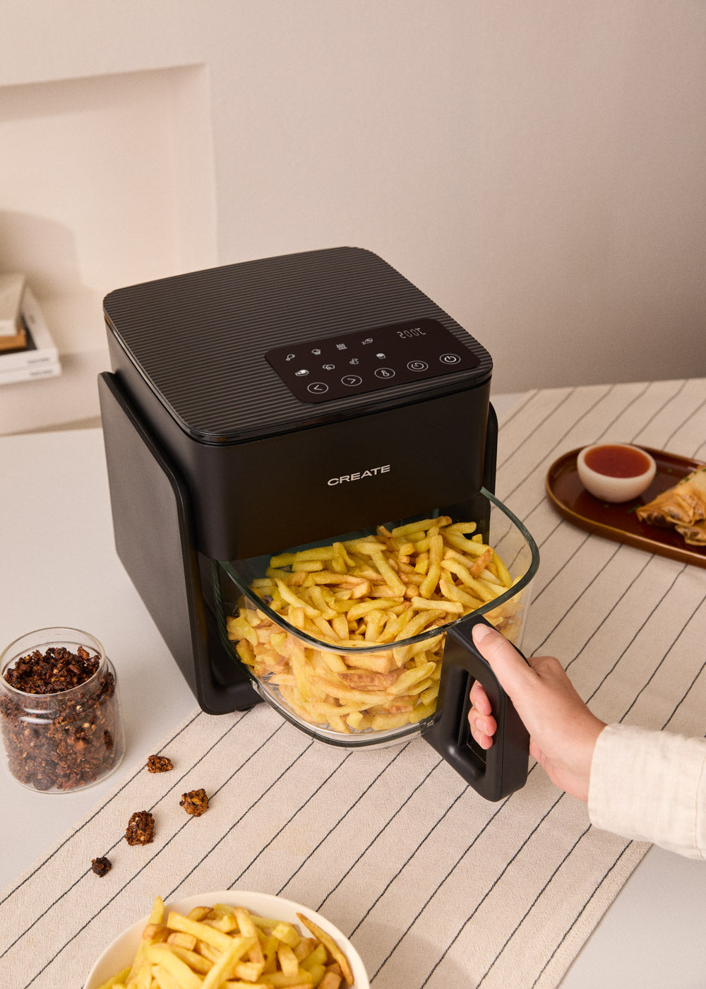 Air Fryer Studio Crystal - Freidora de Aire 4.2L - Negro