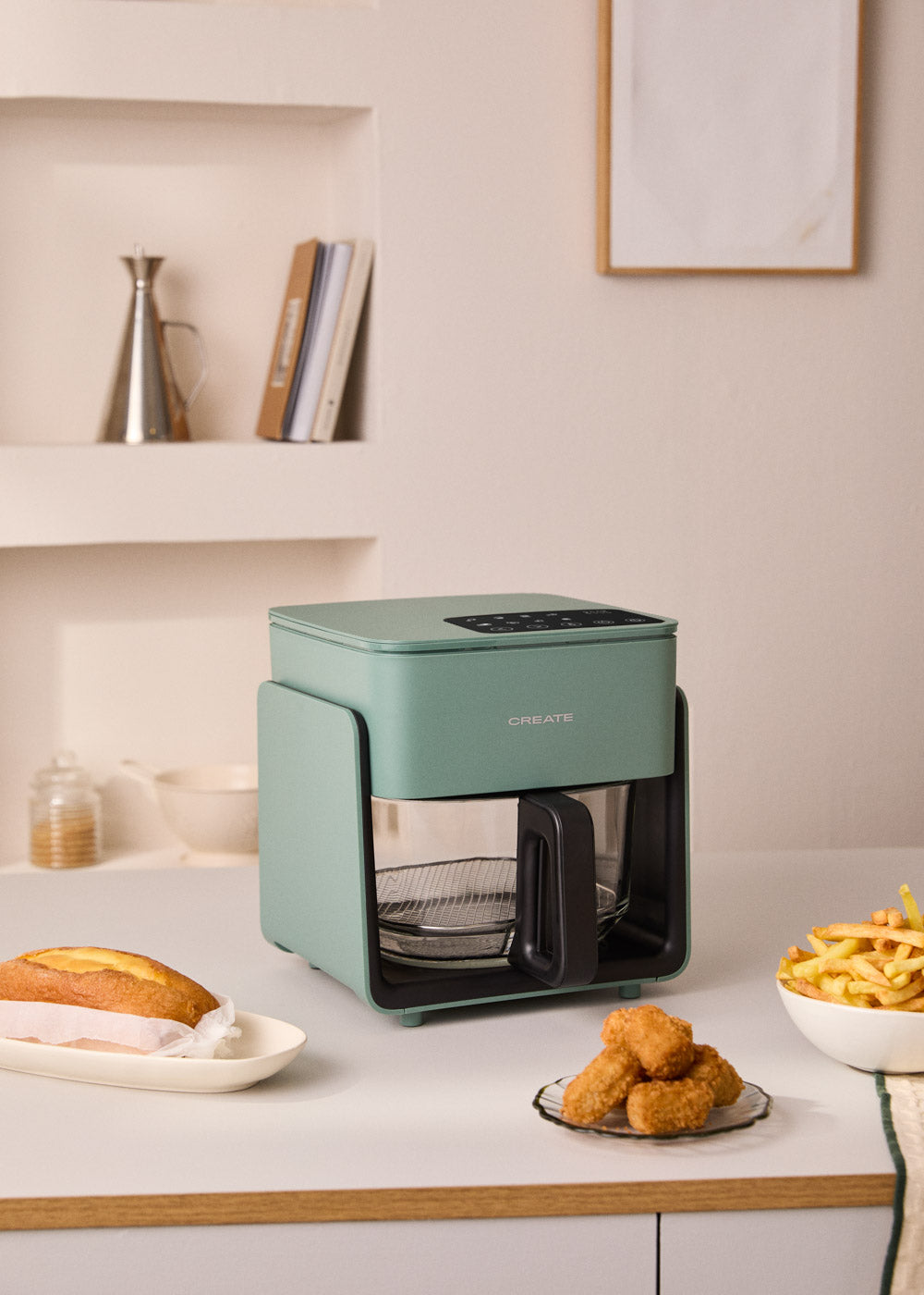 Air Fryer Studio Crystal - Freidora de Aire 4.2L - Verde Salvia