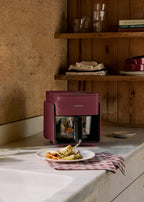 Air Fryer Studio Crystal - Friteuse Sans Huile En Verre Sans Vaporisateur - 4,2L - Bordeaux