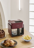Air Fryer Studio Crystal - Friteuse Sans Huile En Verre Avec Vaporisateur - 4,2L - Bordeaux