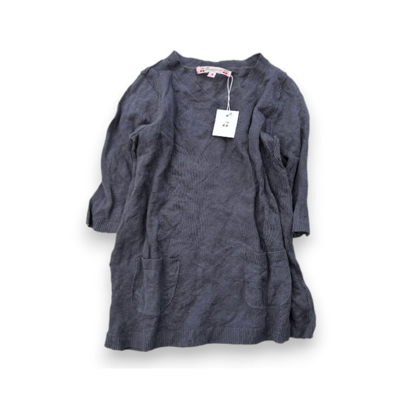 Bonpoint - Pull Gris Col V Neuf - 3 Ans