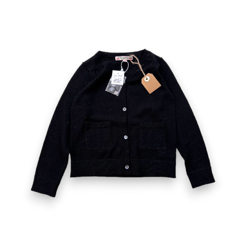 Bonpoint - Cardigan Noir En Laine Neuf - 4 Ans