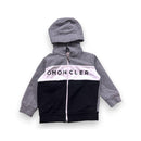 Moncler - Sweat Zippé Gris Et Noir - 9 Mois