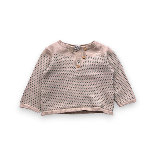 Bonton - Pull Beige À Motifs Verts - 2 Ans