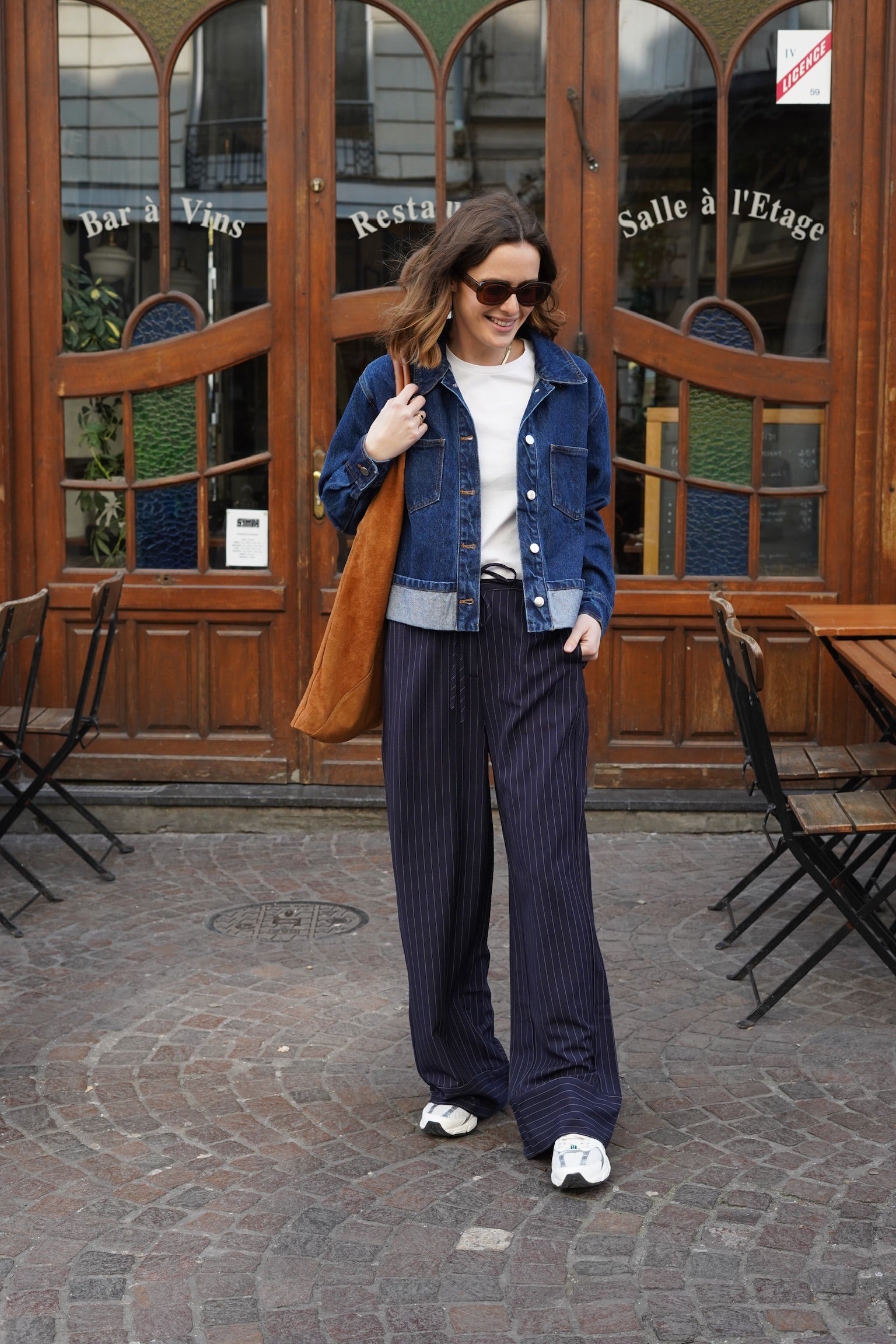 Axel Fine Stripe Navy Trousers