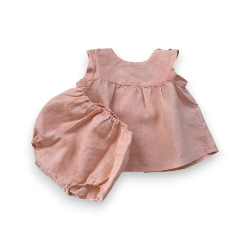 Bonton - Ensemble Blouse Et Bloomer Rose - 6 Mois