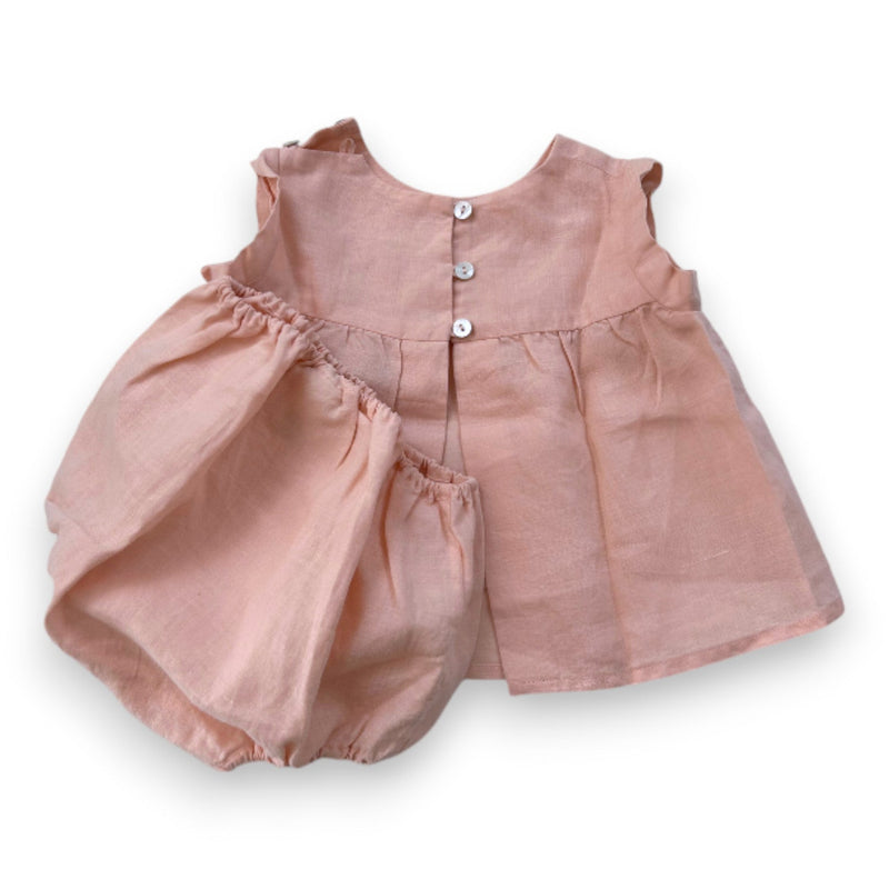 Bonton - Ensemble Blouse Et Bloomer Rose - 6 Mois