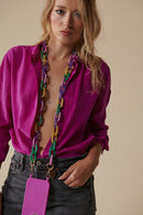 Chaine Longue Blake Violet 120 Cm