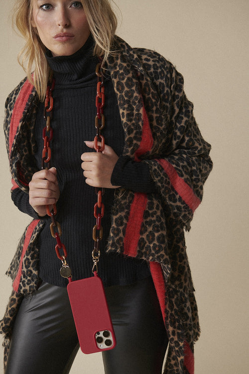 Chaine Longue Tina Bordeaux 120 Cm