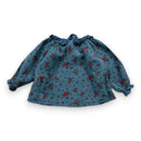 Bonton - Blouse Bleue À Fleurs - 12 Mois